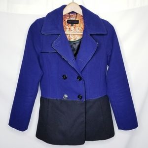 Steve Madden - Blue and Black Colorblock Peacoat - Size Small